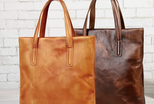 Handmade Leather handbag shoulder bag large tote for women leather shopper bag