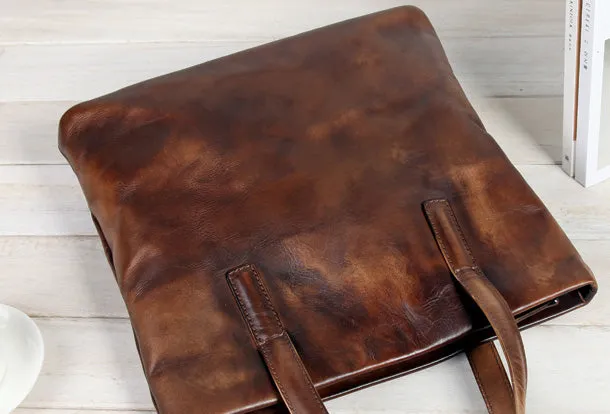 Handmade Leather handbag shoulder bag large tote for women leather shopper bag