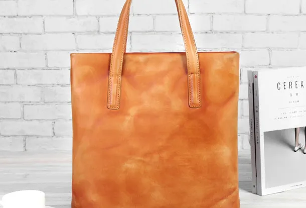 Handmade Leather handbag shoulder bag large tote for women leather shopper bag