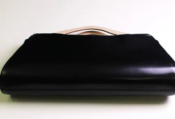 Handmade Leather Long handbag shoulder bag black for women leather crossbody bag