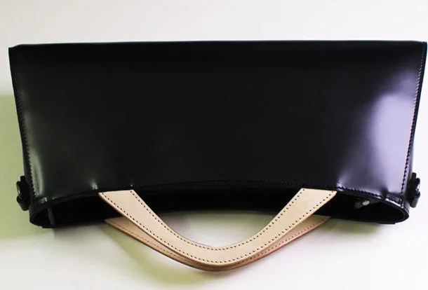 Handmade Leather Long handbag shoulder bag black for women leather crossbody bag