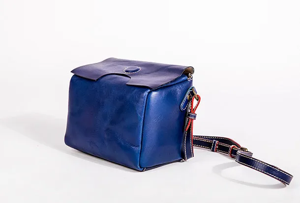 Handmade Leather Purse Cute Cube Bag Crossbody Bag Shoulder Bag Purse For Women