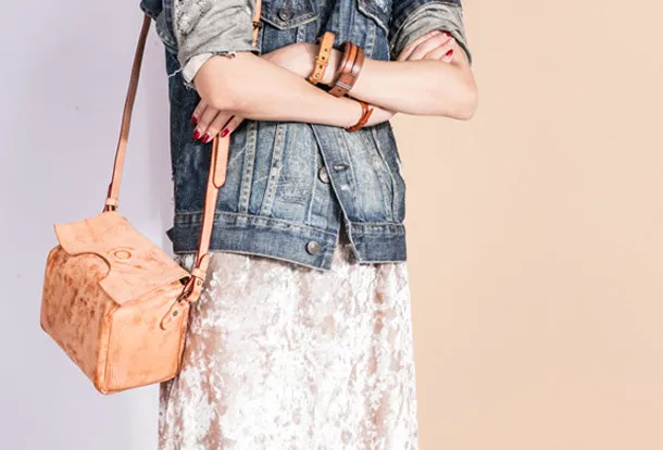 Handmade Leather Purse Cute Cube Bag Crossbody Bag Shoulder Bag Purse For Women