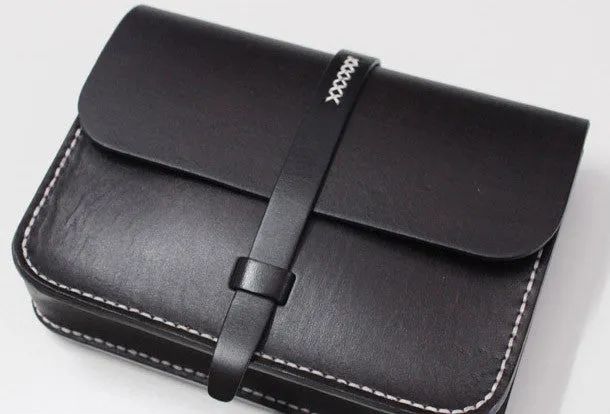 Handmade Leather satchel bag shoulder bag black red for women leather crossbody bag