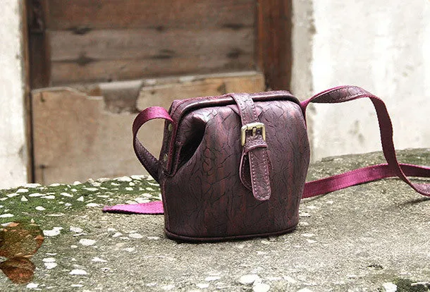 Handmade vintage small purse leather black bag brown shoulder bag crossbody for women