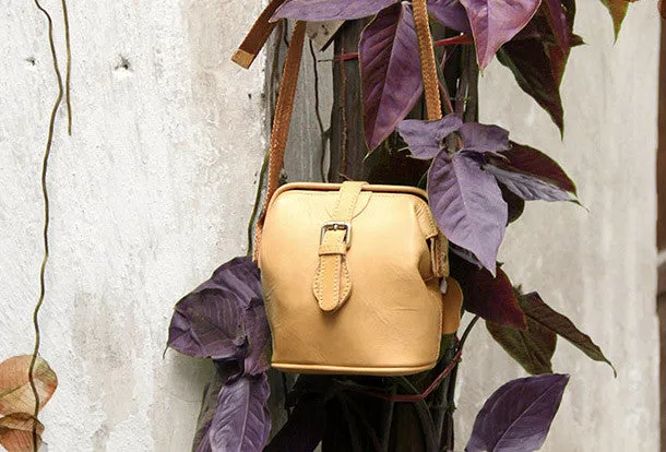 Handmade vintage small purse leather black bag brown shoulder bag crossbody for women