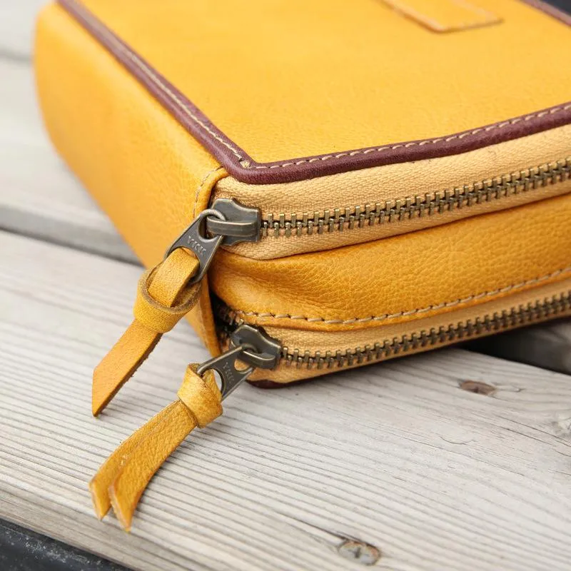 Handmade Women's Blue Leather Shoulder Clutch Purse Handbag Crossbody Bag Clutch Purse