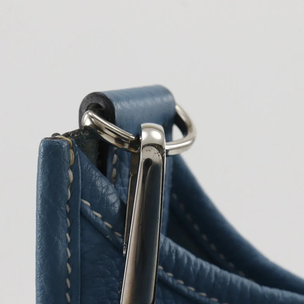 HERMES Shoulder Bag Taurillon Clemence light blue Evelyn 3PM Women Used