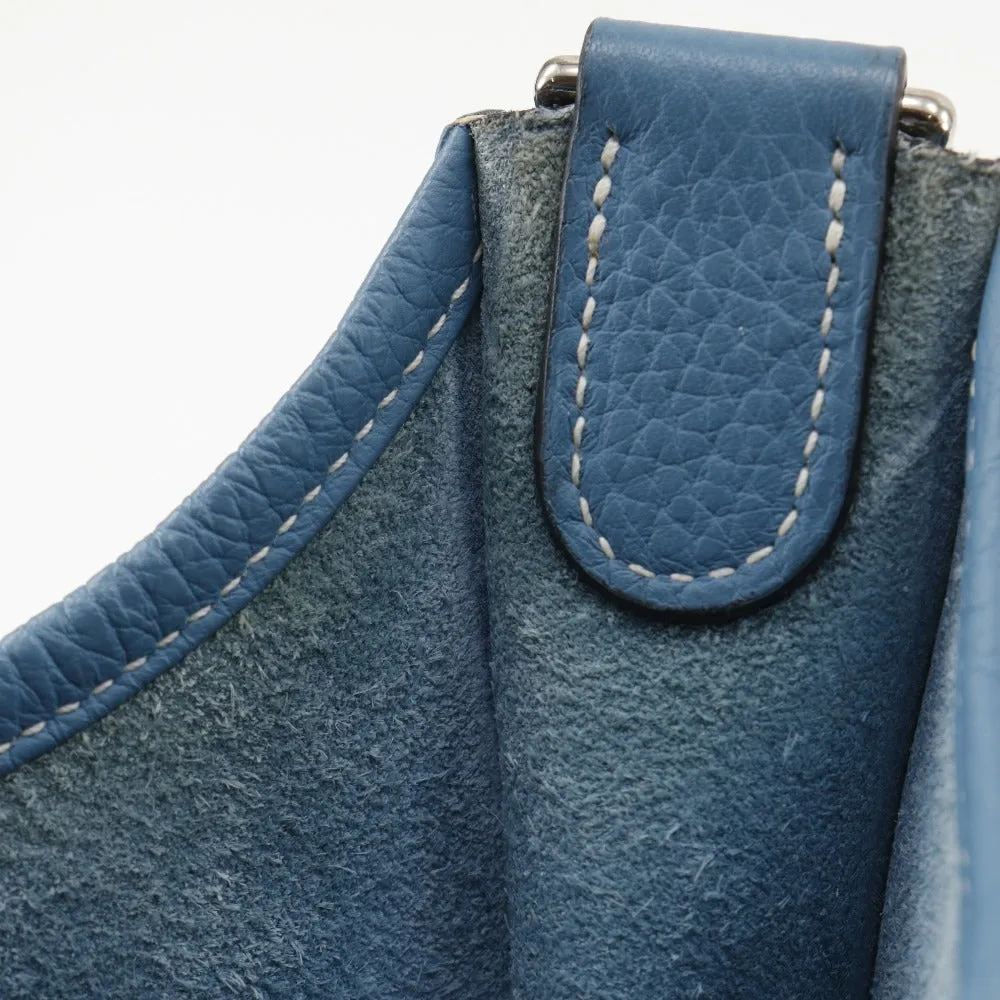 HERMES Shoulder Bag Taurillon Clemence light blue Evelyn 3PM Women Used