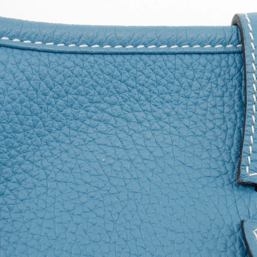 HERMES Shoulder Bag Taurillon Clemence light blue Evelyn 3PM Women Used