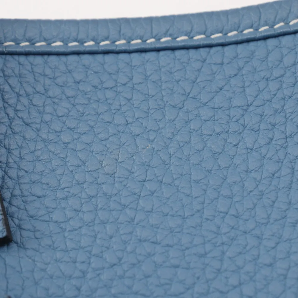 HERMES Shoulder Bag Taurillon Clemence light blue Evelyn 3PM Women Used