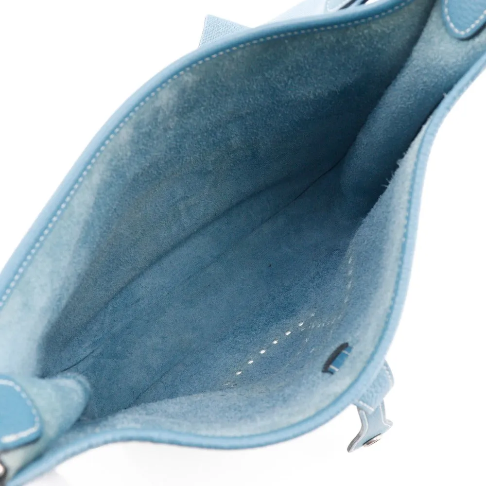 HERMES Shoulder Bag Taurillon Clemence light blue Evelyn 3PM Women Used