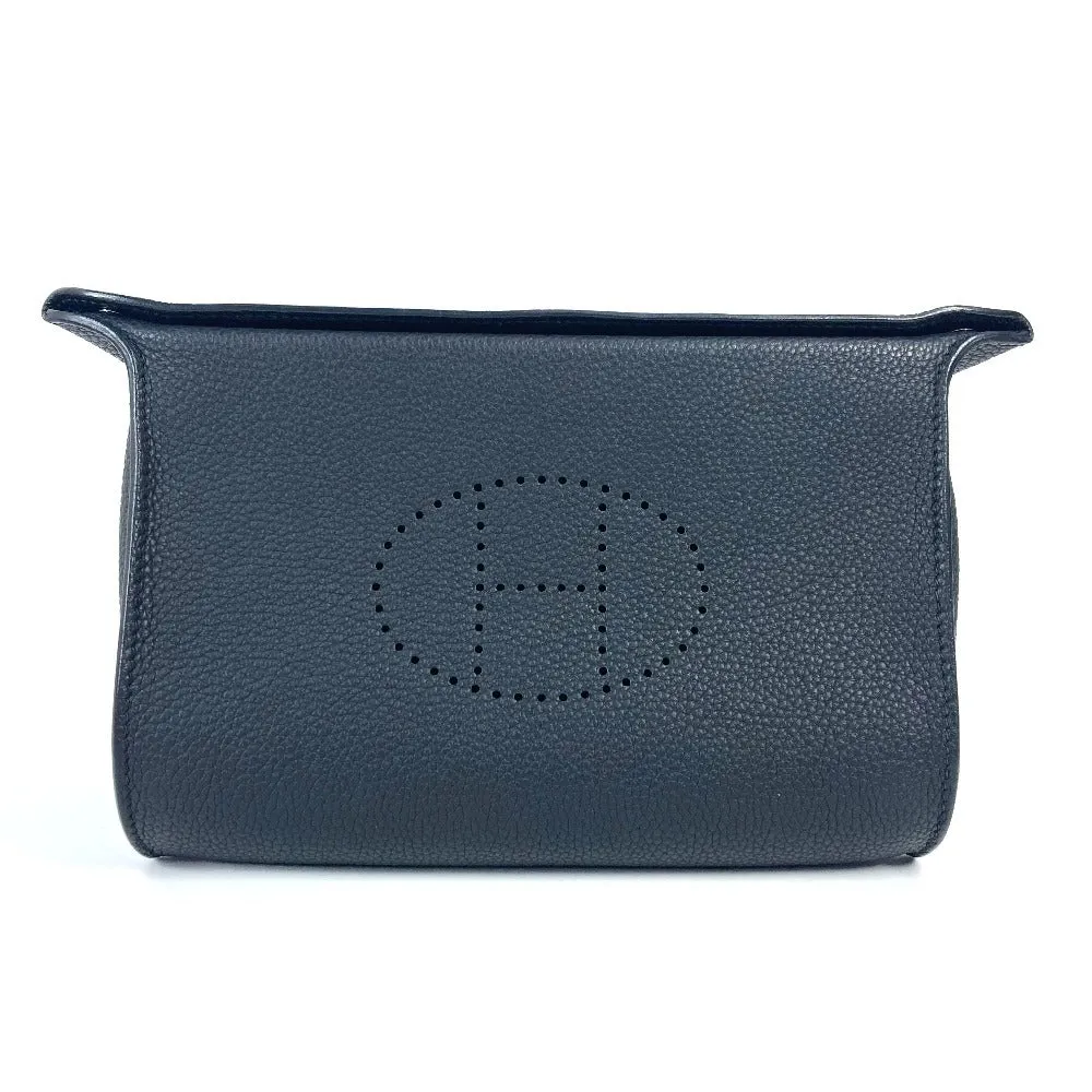 HERMES Shoulder Bag Togo black H logo punching Vidoposch