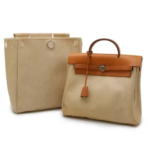 Hermes    Toile H Leather Backpack Handbag (Pre-Owned)