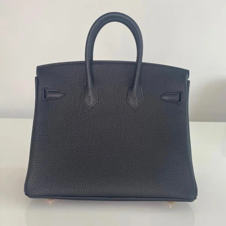 Herm??s Birkin 25 Black Togo Gold Hardware