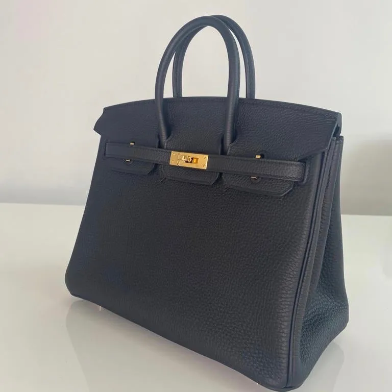 Herm??s Birkin 25 Black Togo Gold Hardware