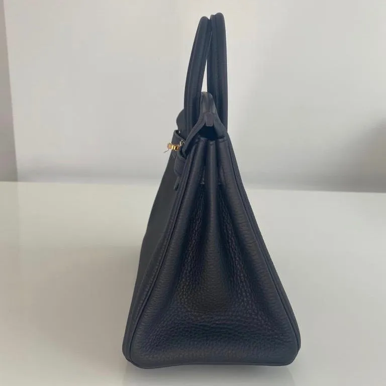 Herm??s Birkin 25 Black Togo Gold Hardware
