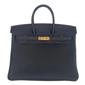 Herm??s Birkin 25 Black Togo Gold Hardware