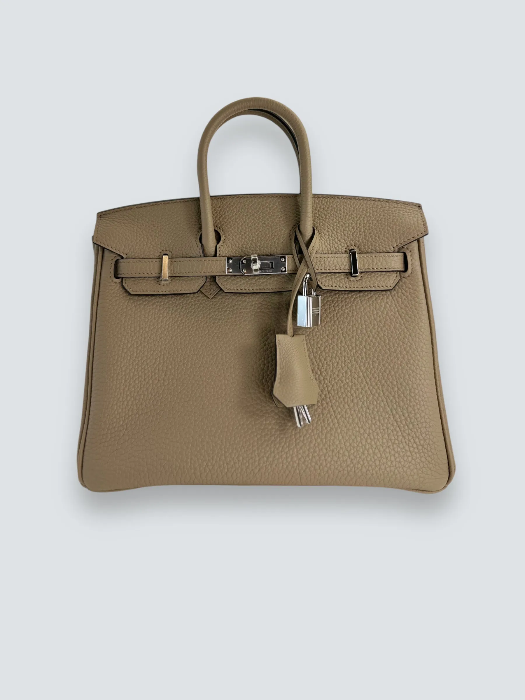 Herm??s Grey Togo Leather Birkin 25 (Palladium Hardware)