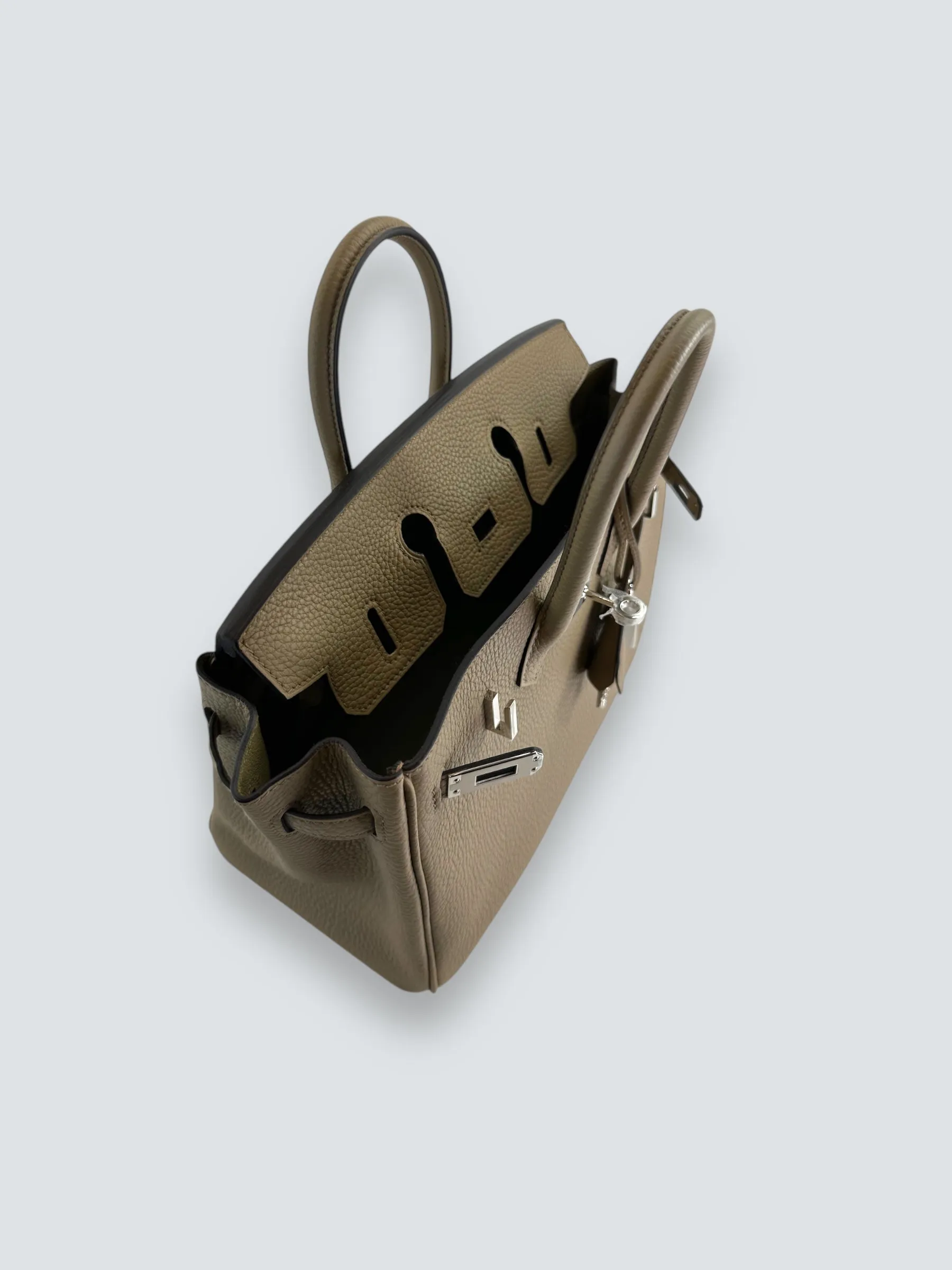 Herm??s Grey Togo Leather Birkin 25 (Palladium Hardware)