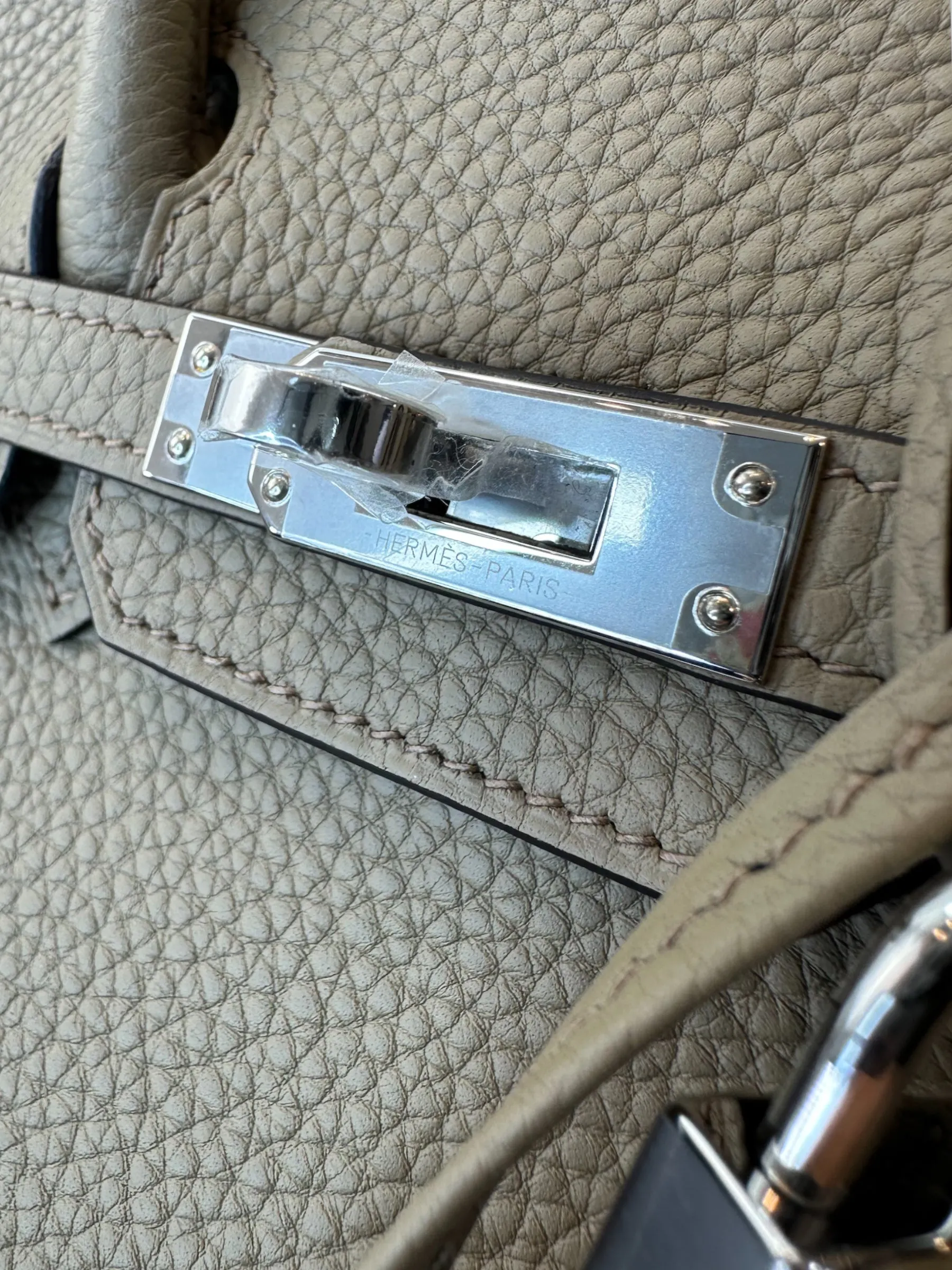 Herm??s Grey Togo Leather Birkin 25 (Palladium Hardware)
