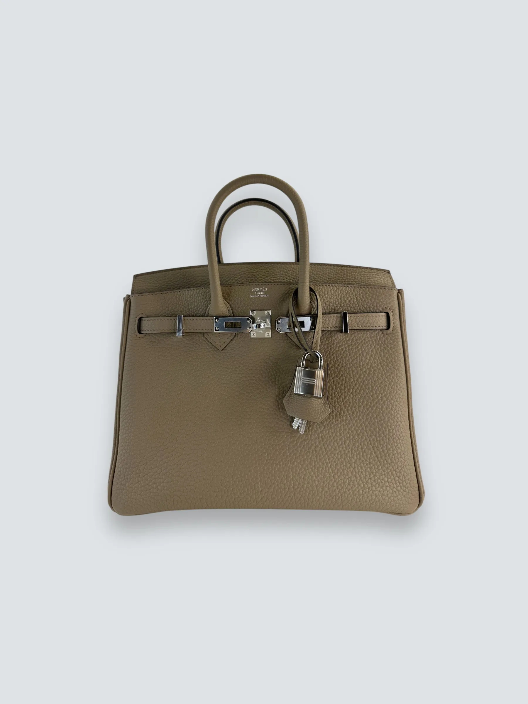 Herm??s Grey Togo Leather Birkin 25 (Palladium Hardware)