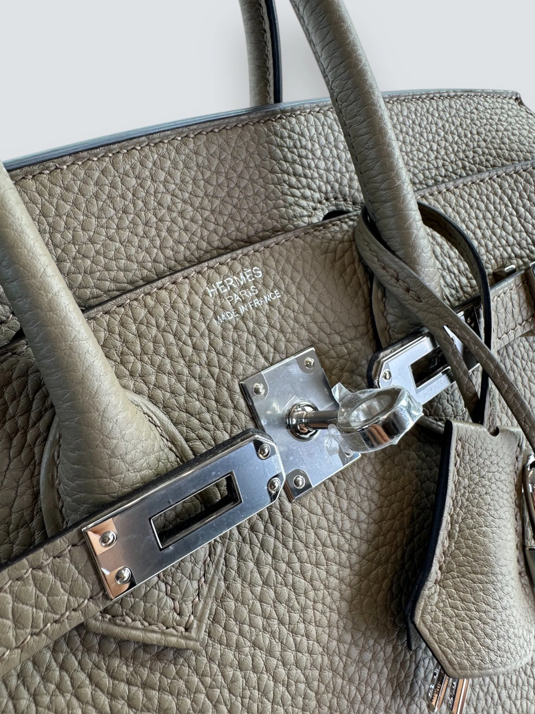 Herm??s Grey Togo Leather Birkin 25 (Palladium Hardware)