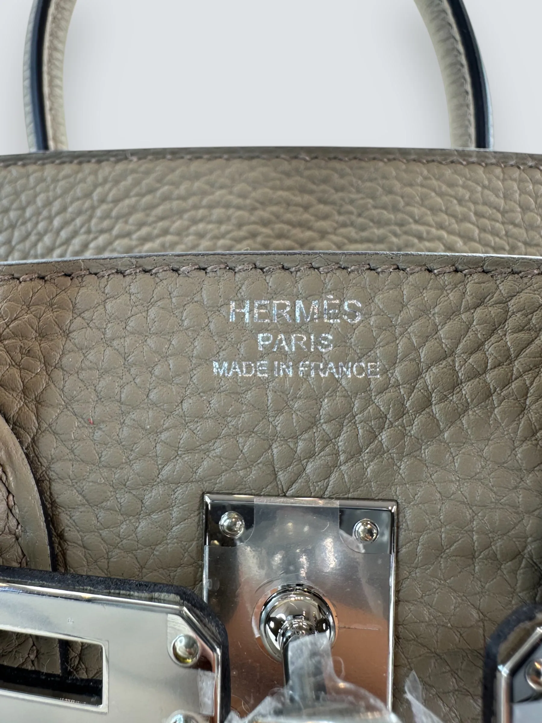 Herm??s Grey Togo Leather Birkin 25 (Palladium Hardware)