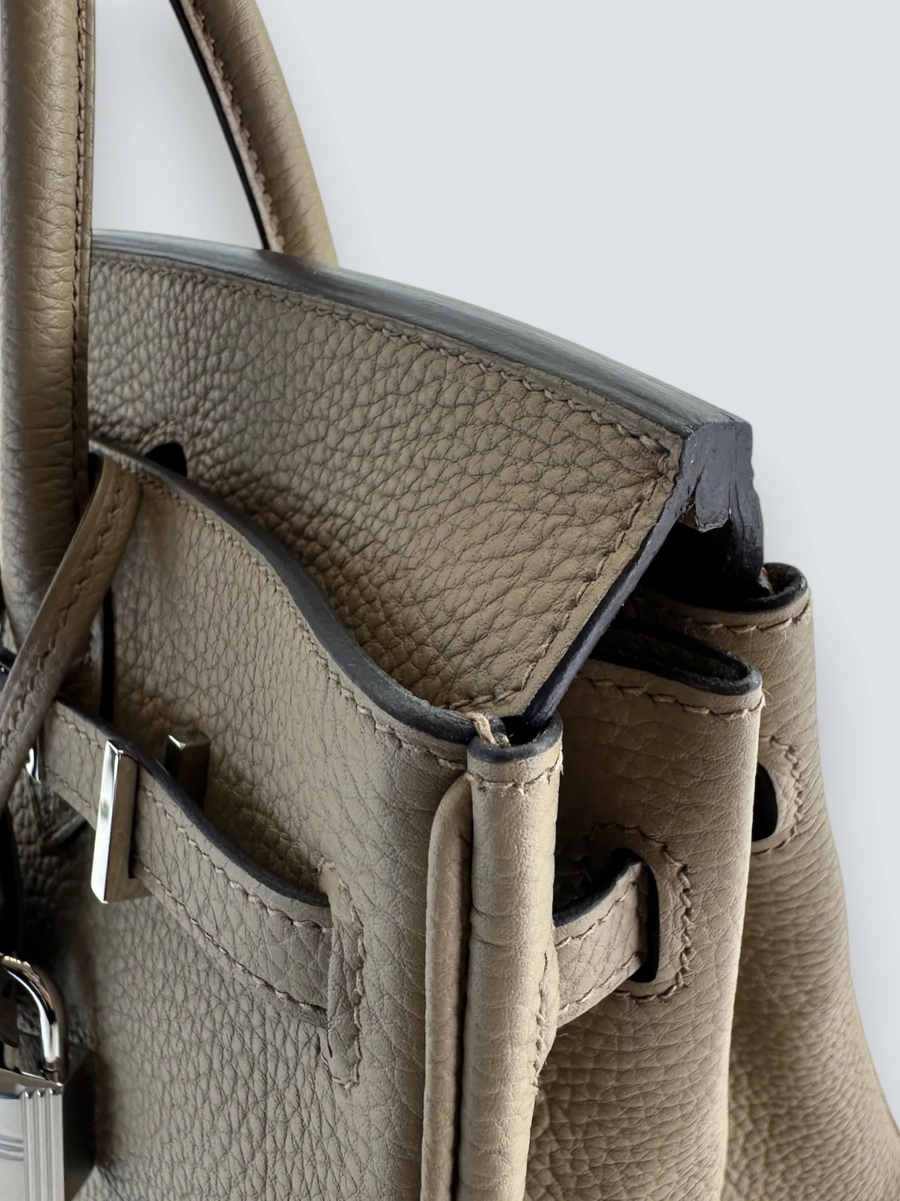 Herm??s Grey Togo Leather Birkin 25 (Palladium Hardware)