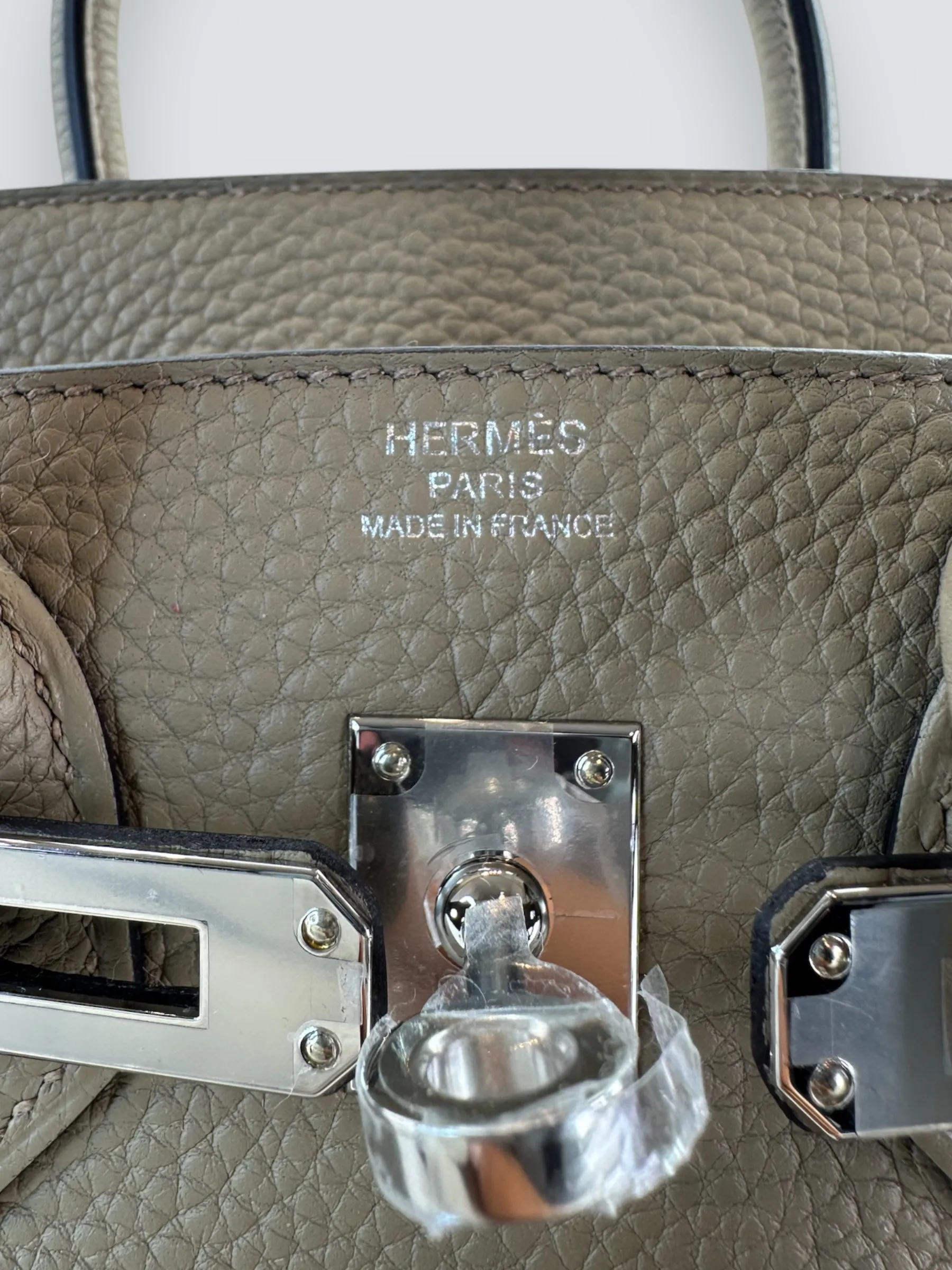 Herm??s Grey Togo Leather Birkin 25 (Palladium Hardware)