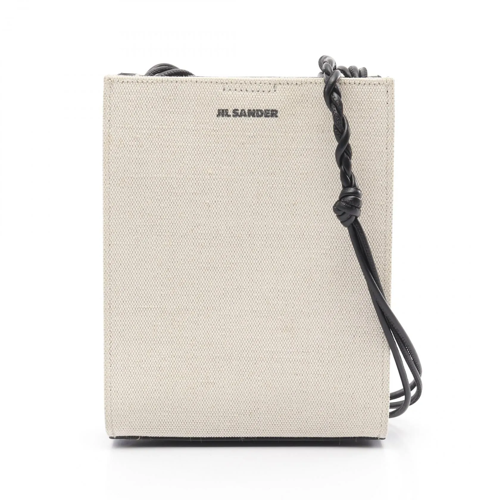 Jil Sander TANGLE Small Canvas Leather Shoulder Bag