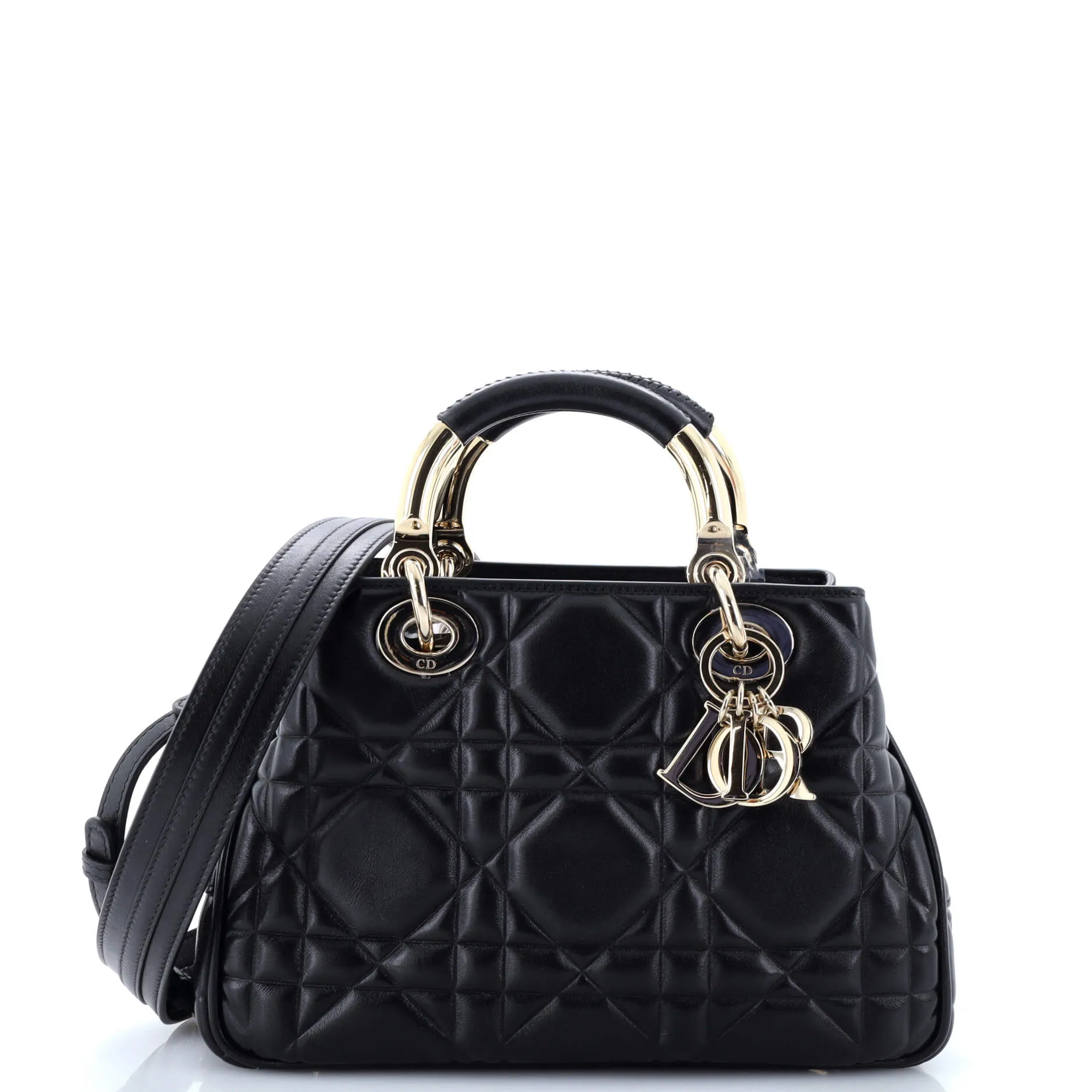 Lady 95.22 Bag Cannage Embossed Leather Small