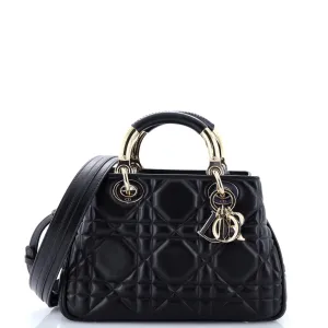 Lady 95.22 Bag Cannage Embossed Leather Small