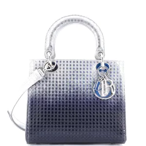 Lady Dior Bag Micro Cannage Ombre Metallic Calfskin Medium