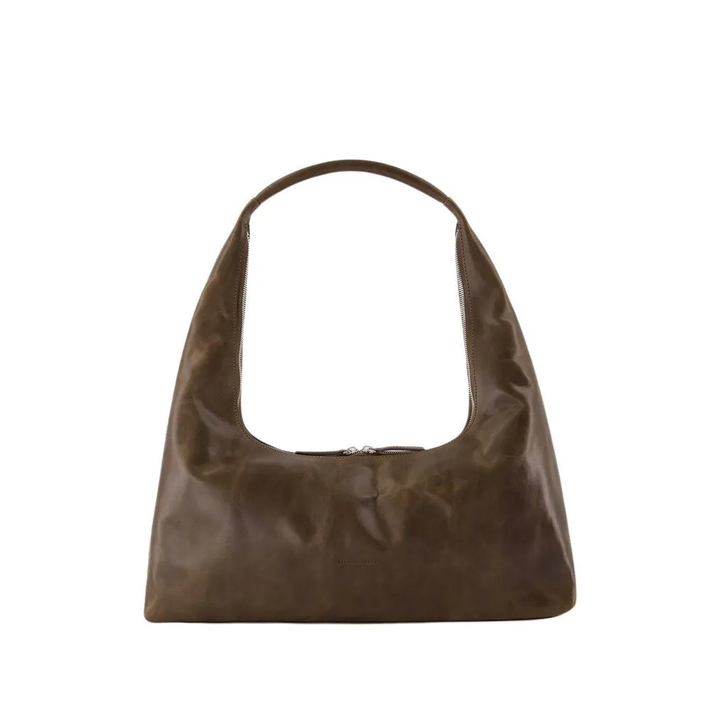 Large Shoulder Bag - Leather - Brown