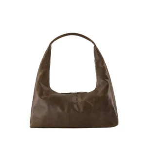 Large Shoulder Bag - Leather - Brown