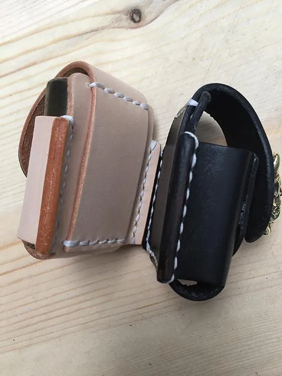 Leather Biker Zippo Lighter Pouches with Loop Biker Leather Zippo lighter cases with clip