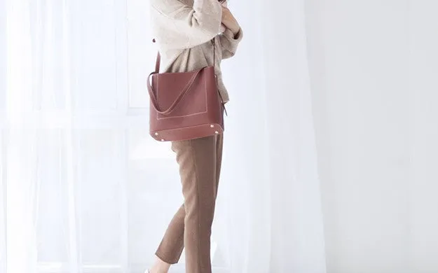 Leather Stylish Womens Tote Bag Shoulder Bag Shoulder Bucket Work Purse for Women