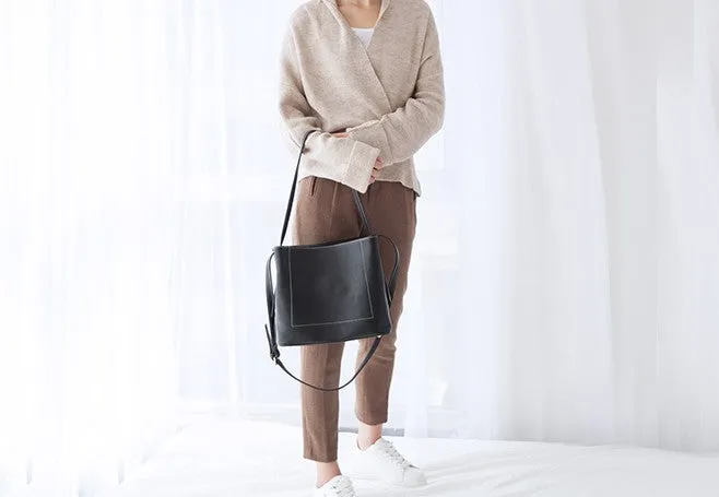 Leather Stylish Womens Tote Bag Shoulder Bag Shoulder Bucket Work Purse for Women