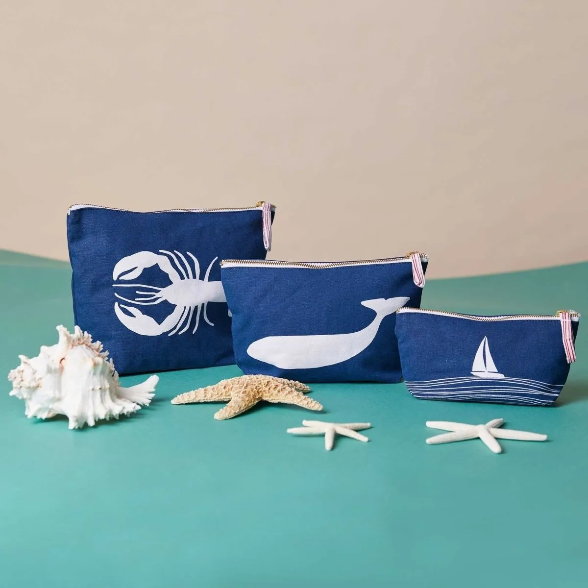 Lobster Navy Large Relaxed Pouch