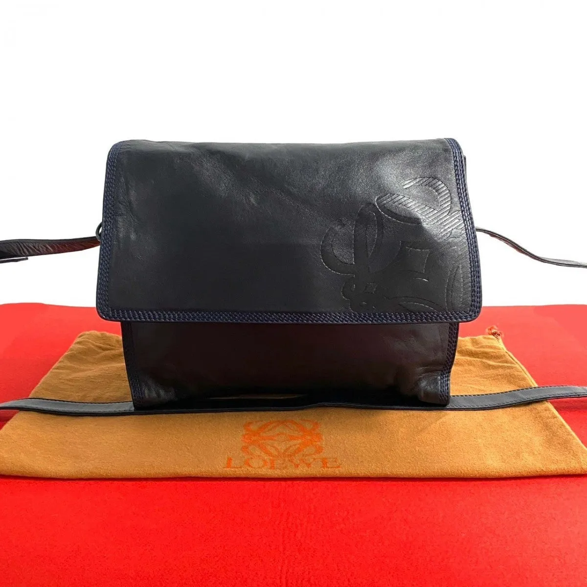 LOEWE Shoulder Bag leather Navy