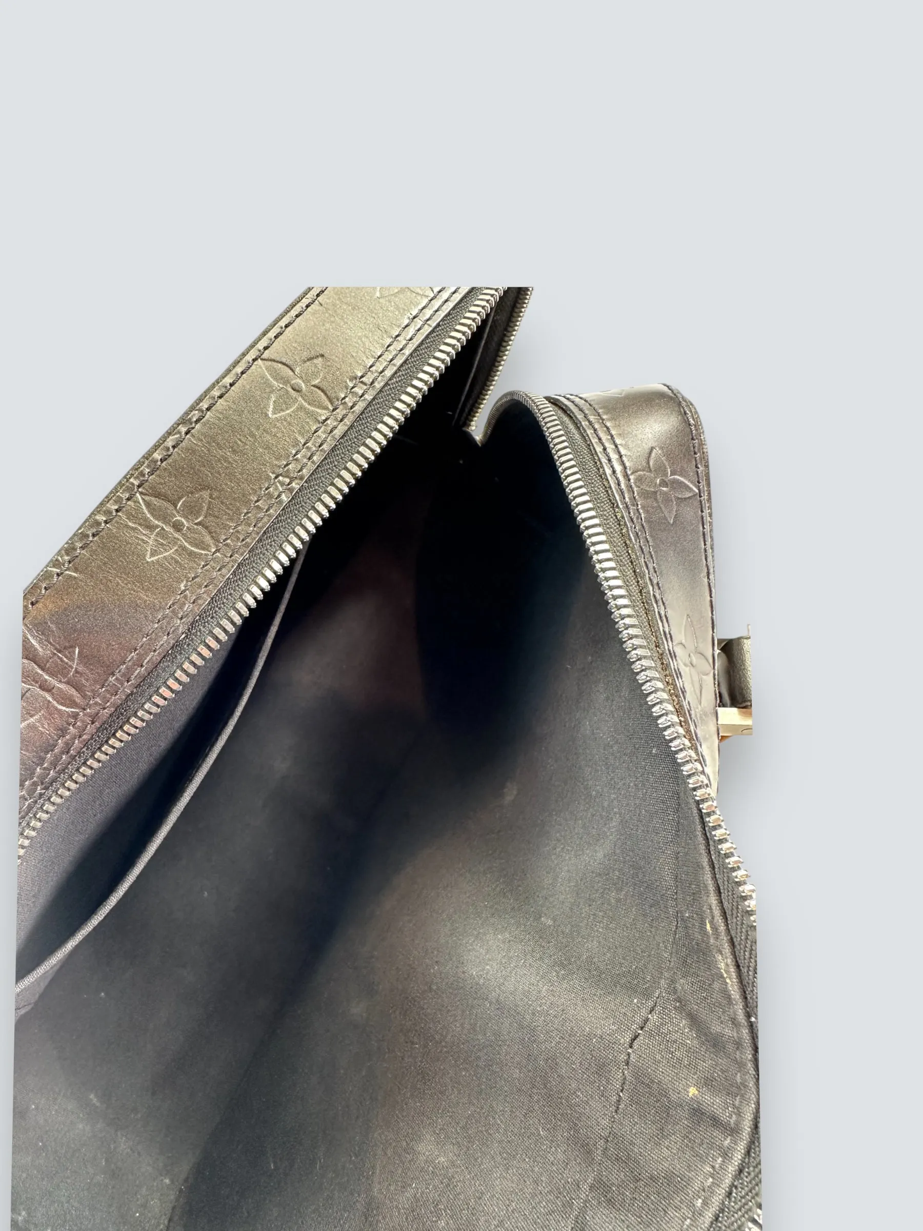 Louis Vuitton Charcoal Grey Vernis Leather Shelton Tote