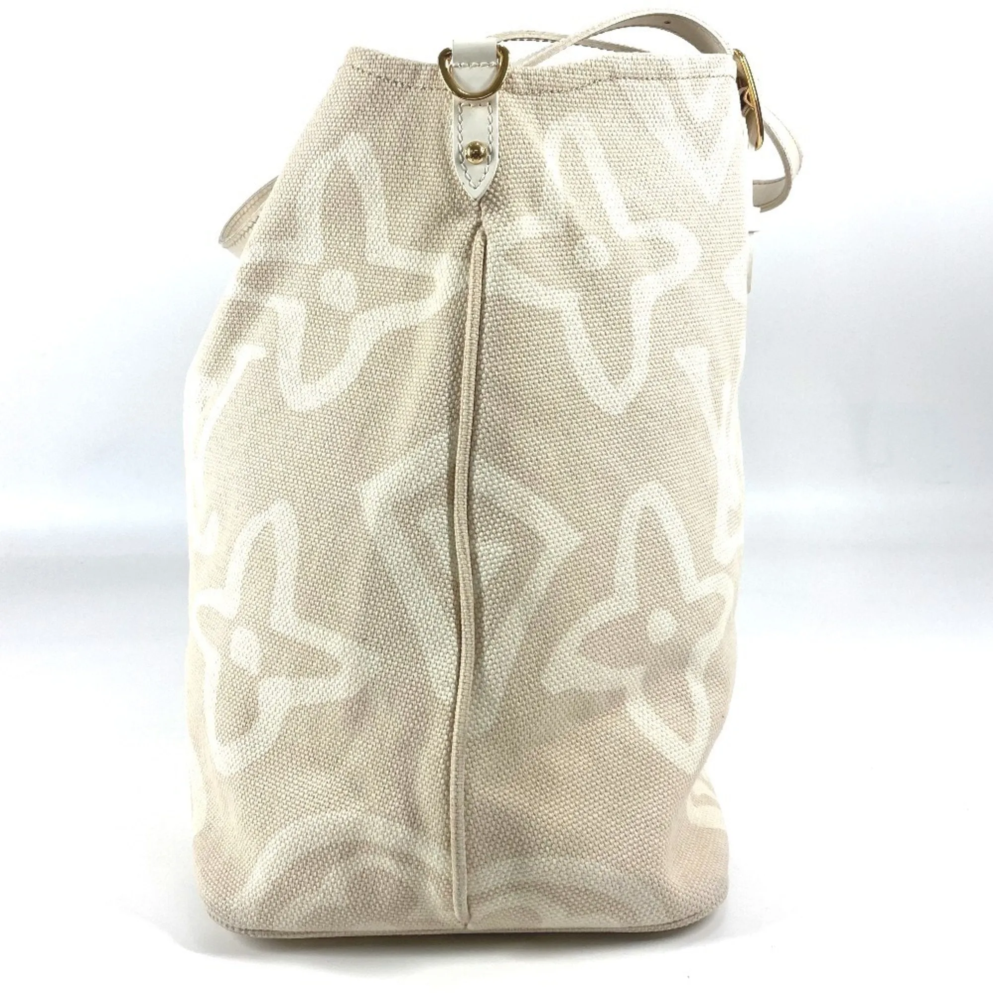 Louis Vuitton Leather Canvas Shoulder Bag Tote Bag (Pre-Owned)