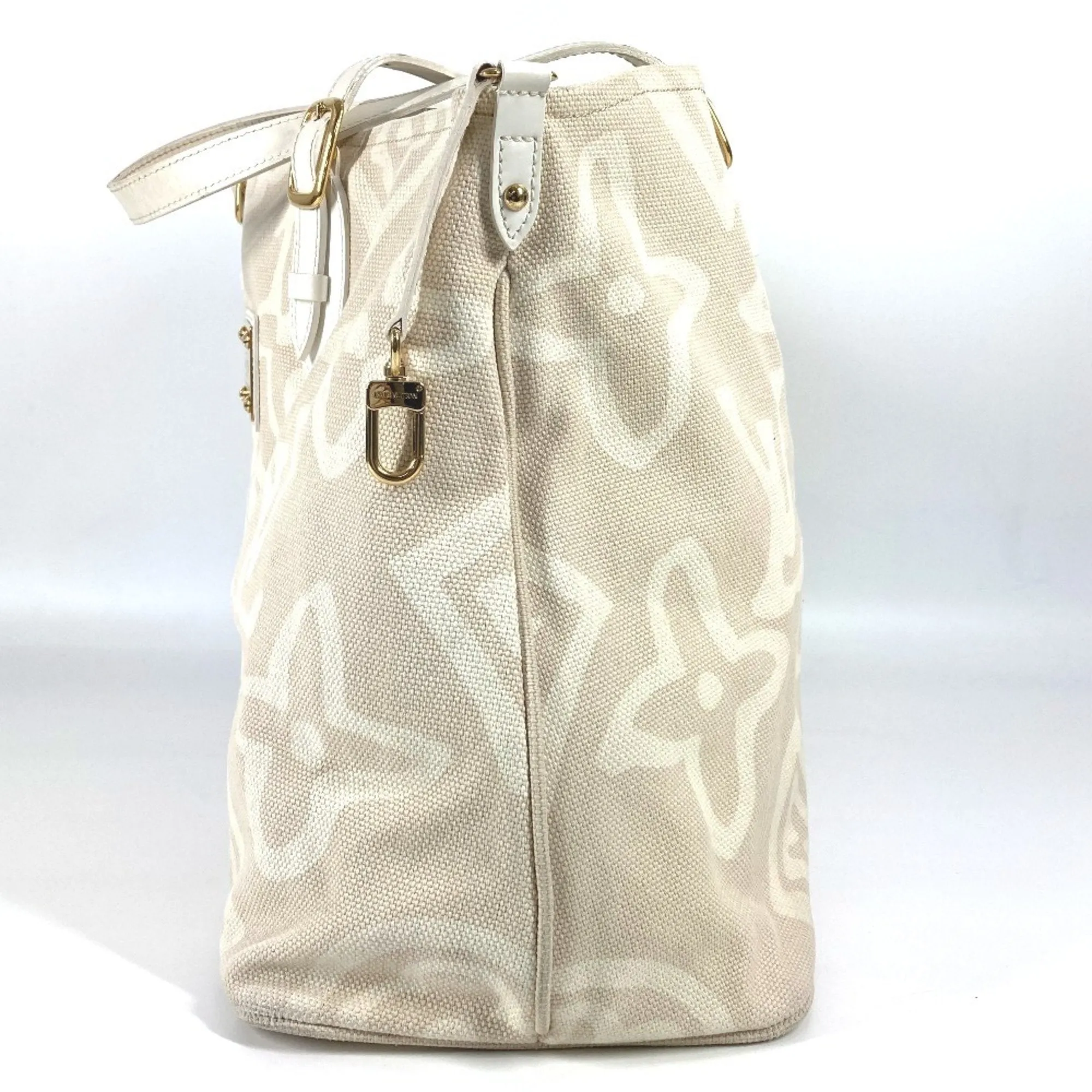 Louis Vuitton Leather Canvas Shoulder Bag Tote Bag (Pre-Owned)