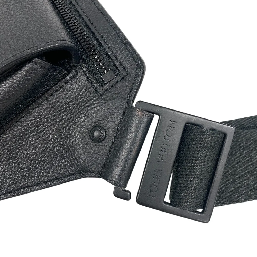 LOUIS VUITTON Shoulder Bag M57081 Grain Calfskin Leather black LV Aerogram takeoff sling mens Used