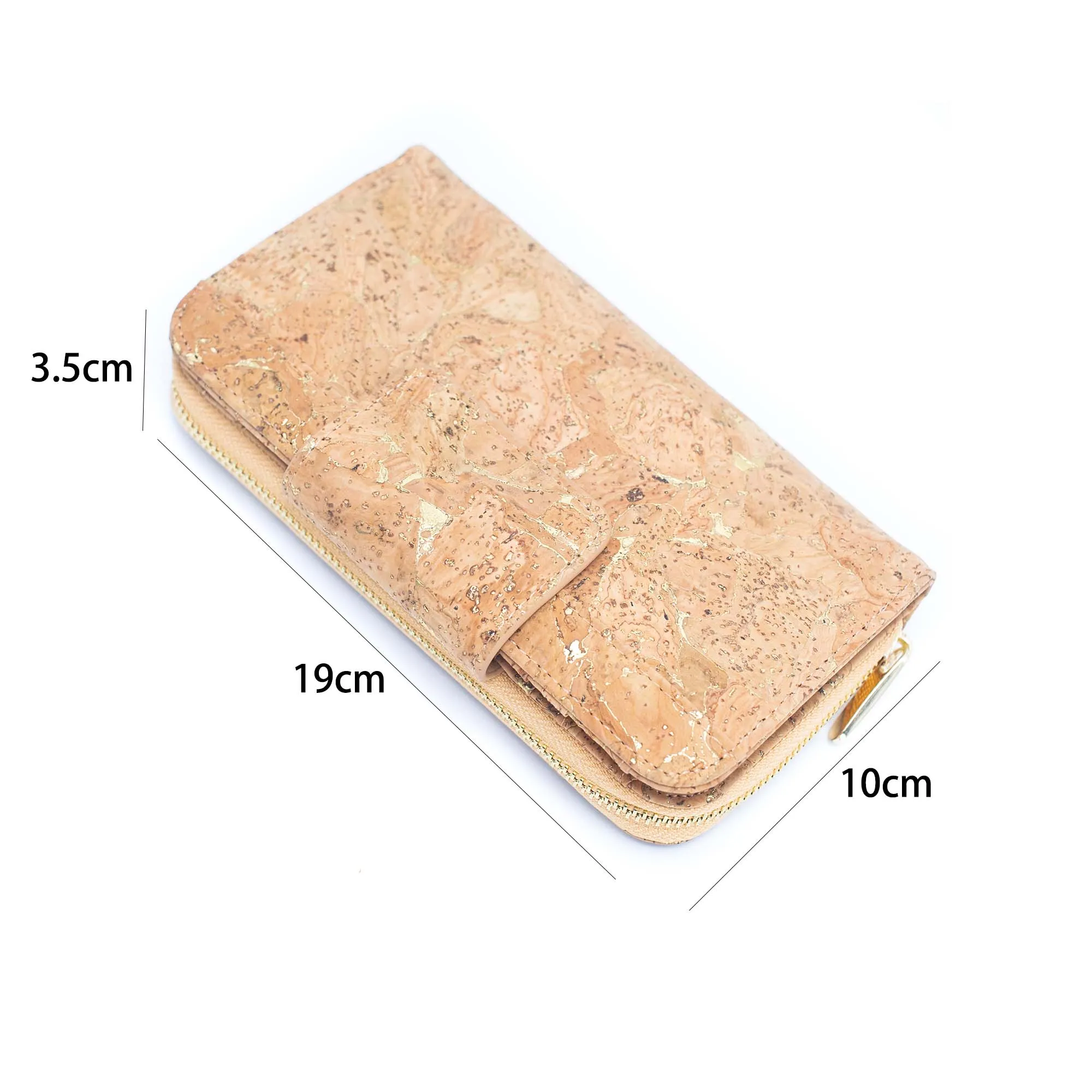 Lux Golden cork bifold natural vegan women's wallet BAG-2201