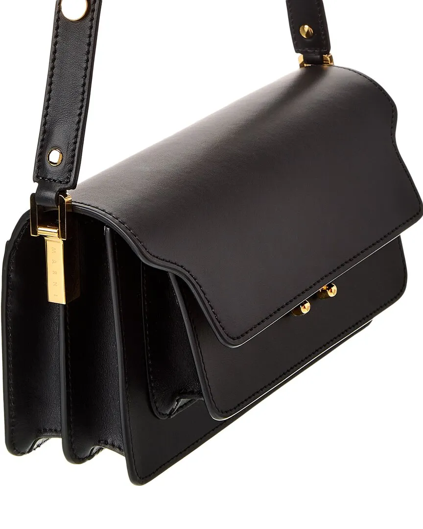 Marni Trunk E/W Leather Shoulder Bag
