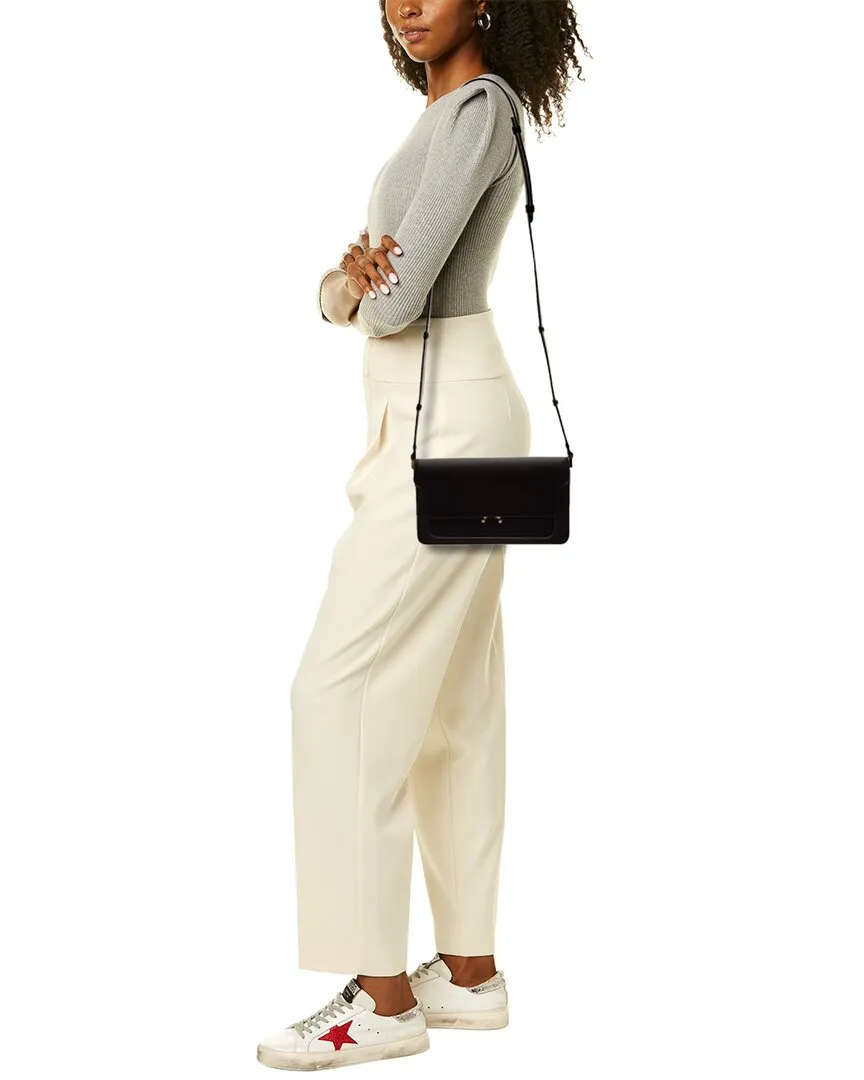 Marni Trunk E/W Leather Shoulder Bag