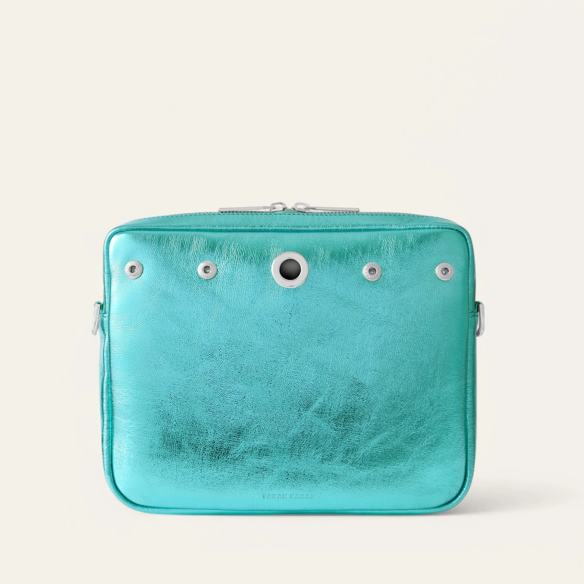 Mia Crossbody | Metallic Turquoise with Silver hardware