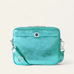 Mia Crossbody | Metallic Turquoise with Silver hardware
